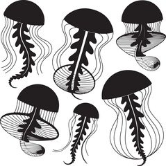 Jellyfish Silhouette Vector Illustration