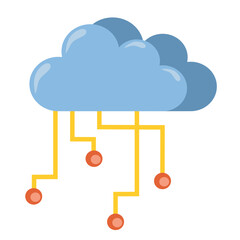 Cloud Computing Technology Vector Illustration