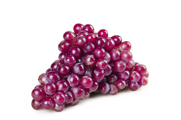 Fresh Red Grapes Cluster Isolated on White Background - Healthy Organic Fruit