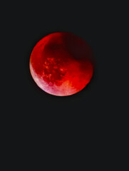 Blood Moon Supermoon Lunar Eclipse Rare Celestial Event with Red Glow in Night Sky Cosmic Background for Astronomy Themes Futuristic Design Digital Wallpaper Web and Media Creative Projects