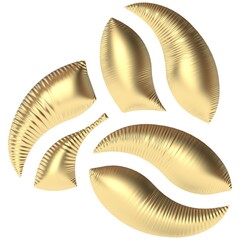 drei Kaffeebohnen goldfarben