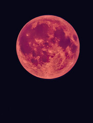 Blood Moon Supermoon Lunar Eclipse. Rare Celestial Event with Red Glow in Night Sky Cosmic Background for Astronomy Themes, Futuristic Design Digital Wallpaper, Media Creative Projects