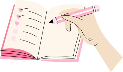 Make a To-do list hand writing on a notebook