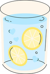 A glass of water with lemon. Drink water