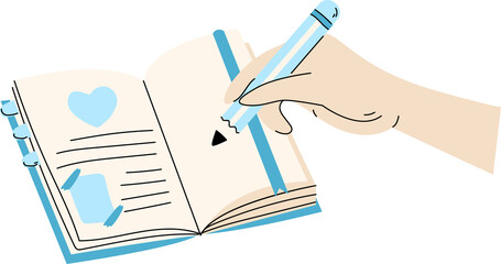 Write a Diary, hand sketching a book