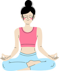 Stay Calm, young woman meditating