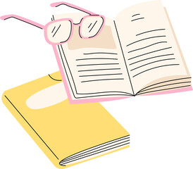 reading books and glasses