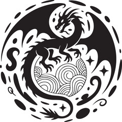 Dragon Silhouette Vector Illustration