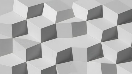 Obraz premium Geometric Pattern of Interlocking Cubes in Monochrome