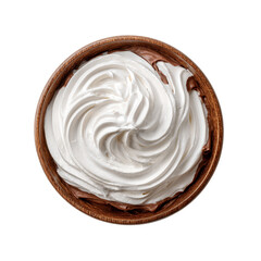 Whipped Cream with Chocolate or frozen yogurt on transparent background
