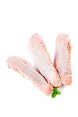 Raw Fresh Duck Wings on White Background for Gourmet Cooking