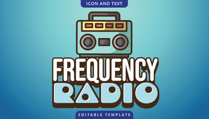 frequency radio editable text effect template