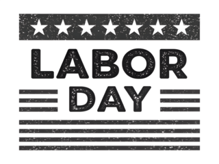 Distressed Labor Day Design with Stars and Stripes on transparent background