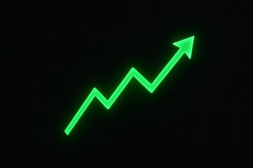 Obraz premium Green Upward Arrow Graph Indicating Growth or Success