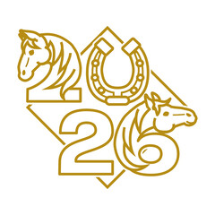2026 Year of the Horse Logotype Design - Rhombus layout