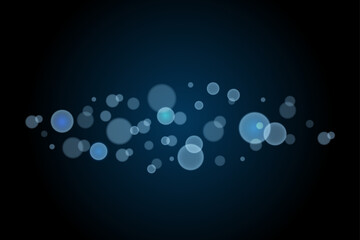 Simple illustration of blue bokeh circles on a dark background. Perfect for modern or festive themes.