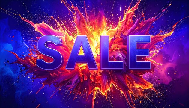 Explosive sale banner with vibrant colors - Powered by Adobe