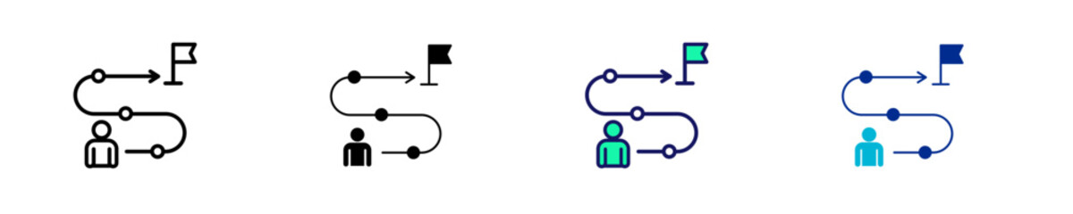 Milestone Flag  Icon Set Multiple Style Collection