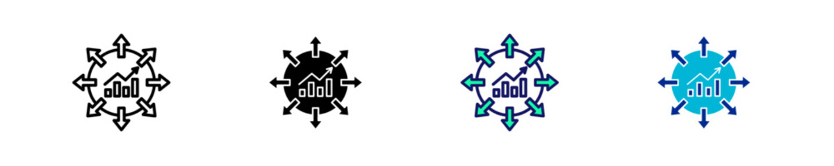 Expansion Graph  Icon Set Multiple Style Collection