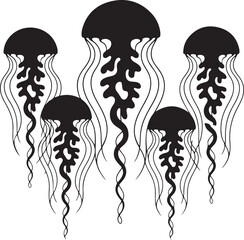 Jellyfish Silhouette Vector Illustration
