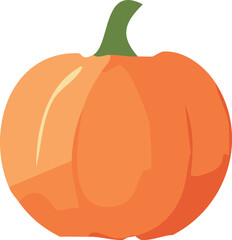 Vector illustration of an isolated orange pumpkin on a white background for Halloween or autumn decoration