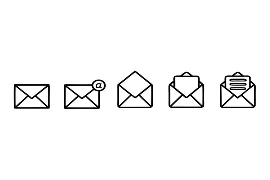 Email envelope icon set vector
