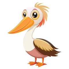 Obraz premium A beautiful egret 3d cartoon on white background