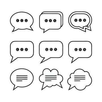 Chat bubble icon set vector
