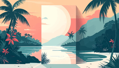 Event invitation card vector, minimal style