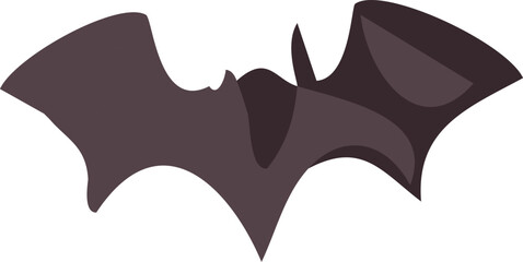Stylized illustration of a bat with outstretched wings, depicted in shades of gray, isolated.