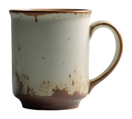 Rustic stoneware mug offers warm, comforting experience with speckled brown glaze
