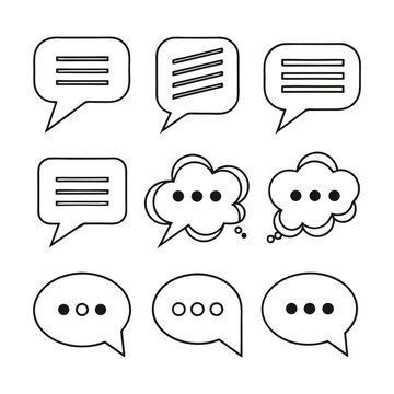 Chat bubble icon set vector
