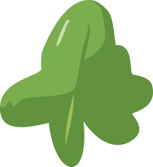 Stylized vector illustration of a green leafy plant, with a whimsical and rounded shape, isolated on a white background.