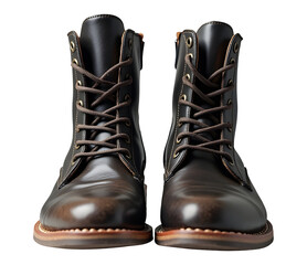 Dark brown leather boot footwear with elegant lace and sophisticated style