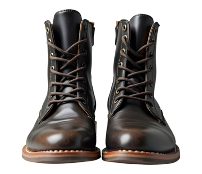 Dark brown leather boot footwear with elegant lace and sophisticated style