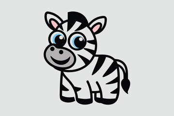 Obraz premium Vector of cartoon zebra illustration.