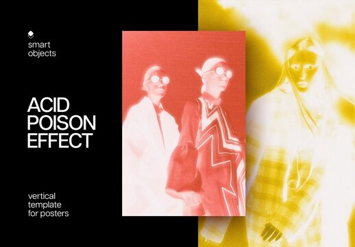Acid Poison Poster Photo Effect Mockup