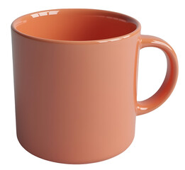 Modern orange ceramic mug brings feeling of warm comfort everyday