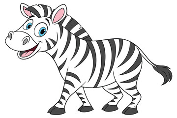 Vector of cartoon zebra illustration.