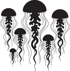 Jellyfish Silhouette Vector Illustration