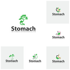 Set of Nature Stomach logo vector. Simple vector logo design for medical human health.