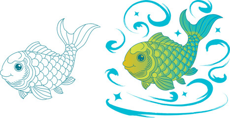 Obraz premium brightly colored koi fish concept