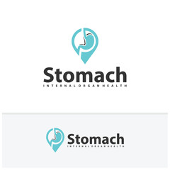 Pin Stomach logo vector. Simple vector logo design for medical human health.