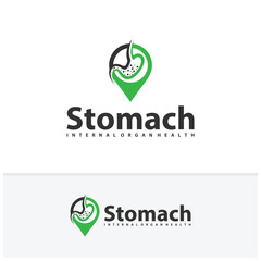 Pin Stomach logo vector. Simple vector logo design for medical human health.