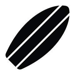 Solid black surfboard silhouette. Perfect for surfing, beach life, summer, and water sport projects.