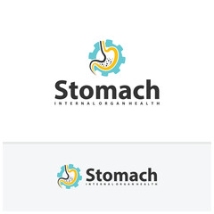 Gear Stomach logo vector. Simple vector logo design for medical human health.