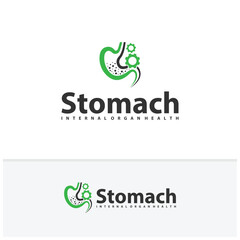 Gear Stomach logo vector. Simple vector logo design for medical human health.