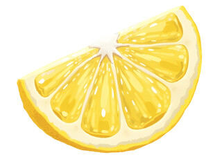 Fresh yellow lemon slice offers refreshing burst of citrus flavor