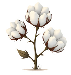 Soft white cotton plant with natural fiber, displaying gentle bloom
