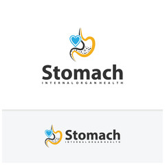 Obraz premium Love Stomach logo vector. Simple vector logo design for medical human health.